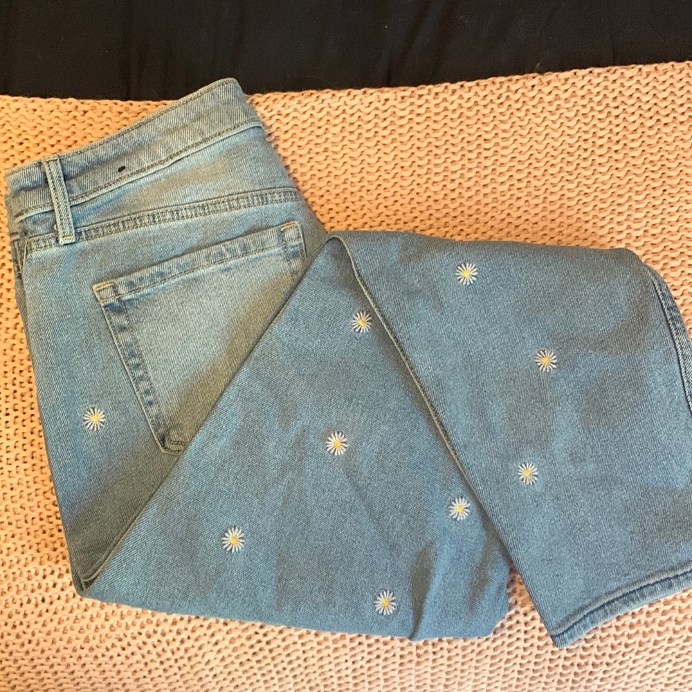 Embroidered Mom Jeans- Brand New!